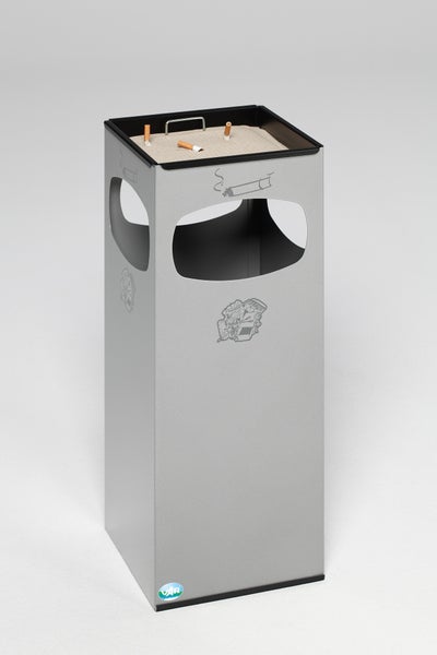 PROREGAL Robuster Kombiascher Mit 4 Fach Einwurf HxBxT 66 x 25 x 25 cm Verzinkter Stahl Silber