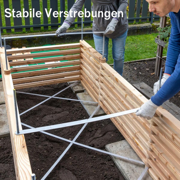 Kaiserbeet Hochbeet Maximilian - Rechteck mit vormonierten Luftdurchlässigen Vlies 534 x 94 x 77 cm
