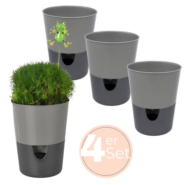 Vierer-Set Blumentöpfe mit Bewässerungssystem