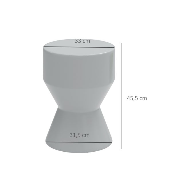 Outsunny Sitzhocker aus Keramik 120kg belastbar Ø33 x 45,5 cm Wetterfest Garten Hocker in Sanduhrform Beistelltisch Blumenhocker Fußhocker für Indoor Outdoor Camping Garten Balkon Hellgrau