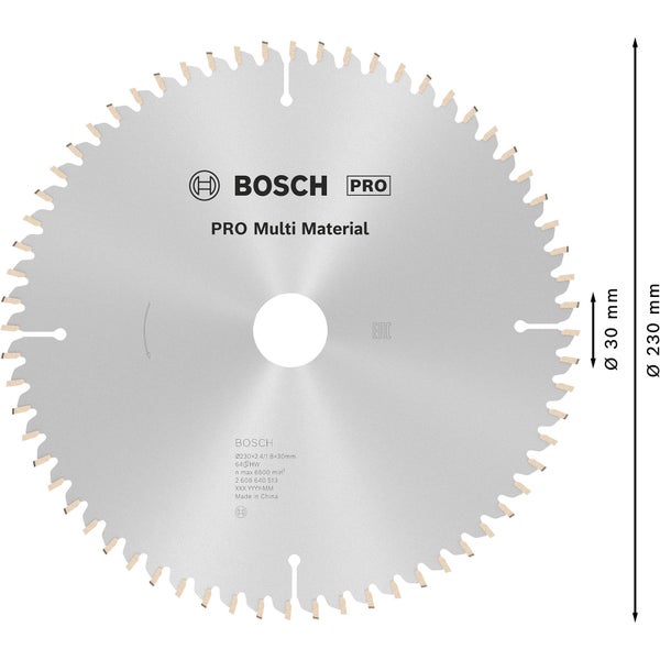 Bosch Pro Multi Material Sägeblatt, 230 Millimeter Durchmesser