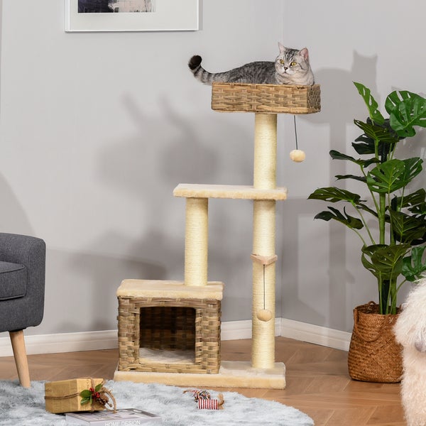 PawHut Rattan Katzenbaum Kratzbaum Ktzchen Mbel mit | HORNBACH
