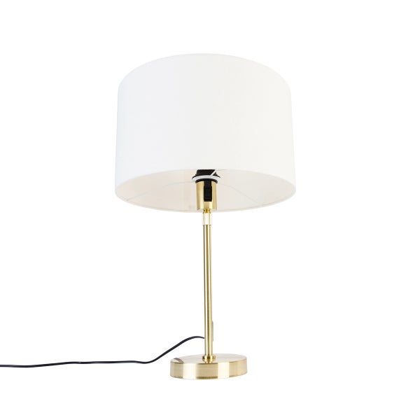 Tischleuchte mit rundem Schirm und Metallfuß