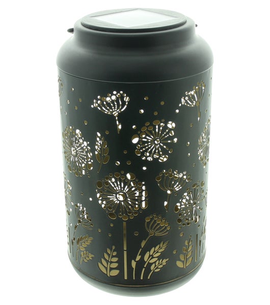 FRANK FLECHTWAREN|Solar-Laterne Pusteblume, 12,5 x 12,5 x 22,5 cm, METALL, KUNSTSTOFF