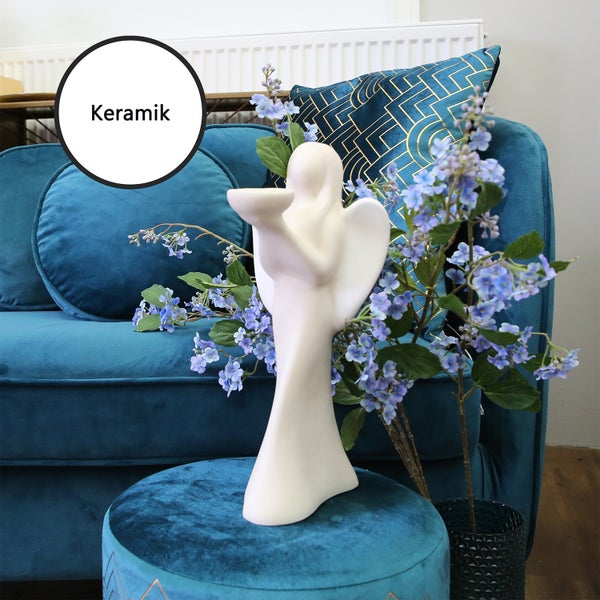 Teelichtleuchter GILDE EngelHöhe 37cm Breite 16cm creme Keramik