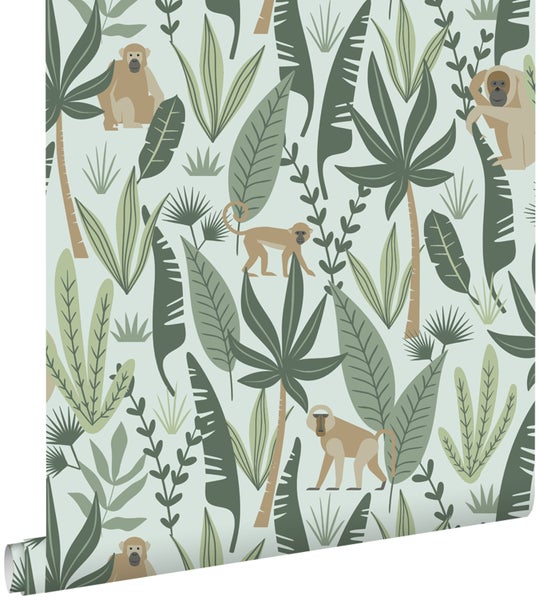 Tapetenrolle mit Affen und Pflanzenmuster