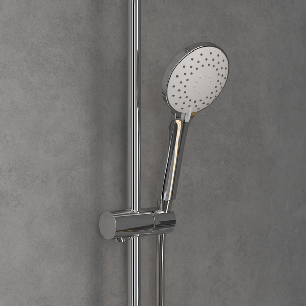 Villeroy & Boch Duscharmatur Universal Showers, Duschsystem mit Brausehalter, Handbrause, Thermostat und Regendusche, Chrom