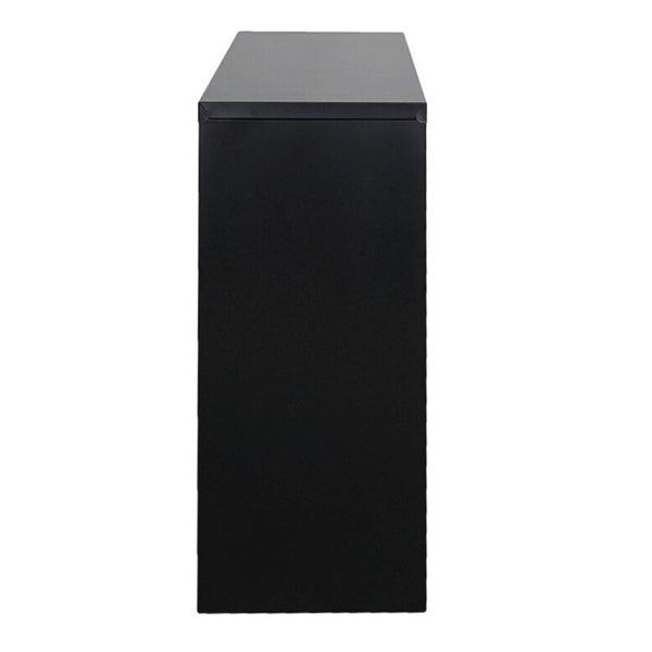 Schmaler, schwarzer Badezimmerschrank