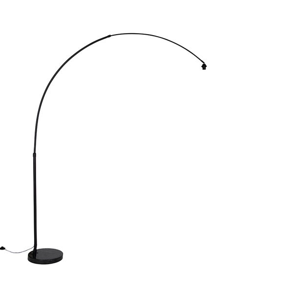 QAZQA - Moderne Bogenlampe schwarz ohne Schirm - XXL I Wohnzimmer I Schlafzimmer - Stahl Länglich - LED geeignet E27