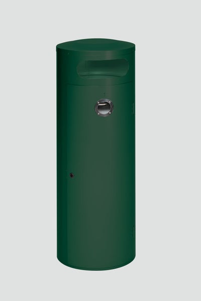 PROREGAL Kombiascher Mit Einflügeltür Ascher Innen 90 Liter HxBxT 124,5 x 42 x 42 cm Verzinkter Stahl Grün