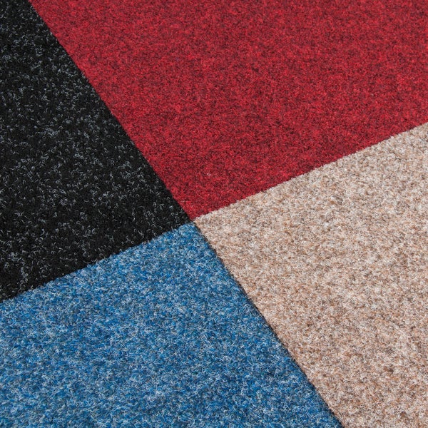 Nadelvlies Teppichboden als Fliesen in 50x50 cm Schatex Teppichfliesen selbstliegend in Beige Nadelfilz Teppich Fliesen ideal für Messe und Büro