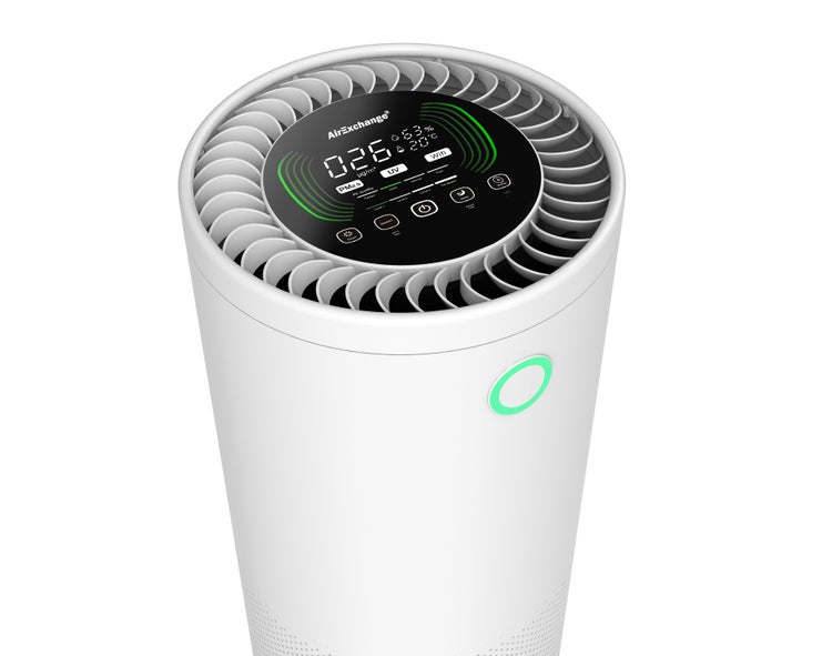 AirExchange® 600-T Luftreiniger für große Räume (HEPA 14 Filter, bis 100m²,85W) WEIß