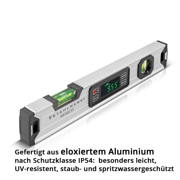 STAHLWERK Niveau à bulle numérique DW-400 ST en aluminium de 400 mm de long