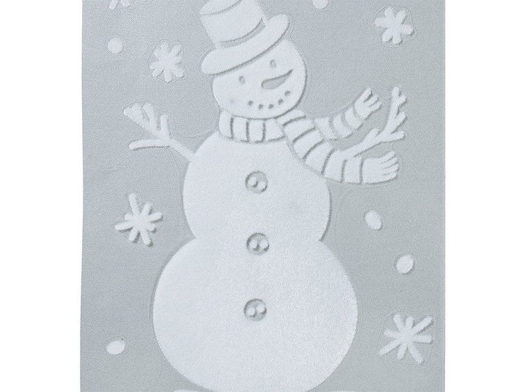 Fensteraufkleber Schneemann mit Schneeflocken zur Weihnachtsdekoration
