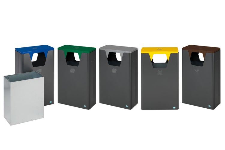 PROREGAL Robuster Wertstoffsammler Mit Abnehmbarem Deckel 60 Liter HxBxT 82,5 x 50 x 25 cm Verzinkter Stahl Braun