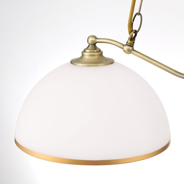 Hängeleuchte Old Style 2-flammig antik Milchglas