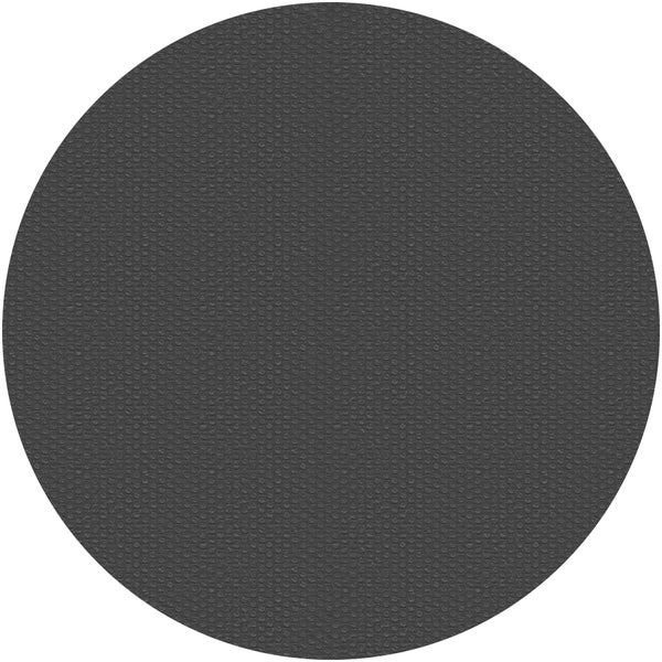 Runde dunkelgraue Solarfolie für Pools mit Noppenstruktur zur Wärmeisolierung.