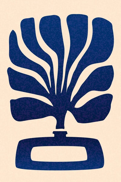 Abstrakte Illustration einer Pflanze in einer Vase