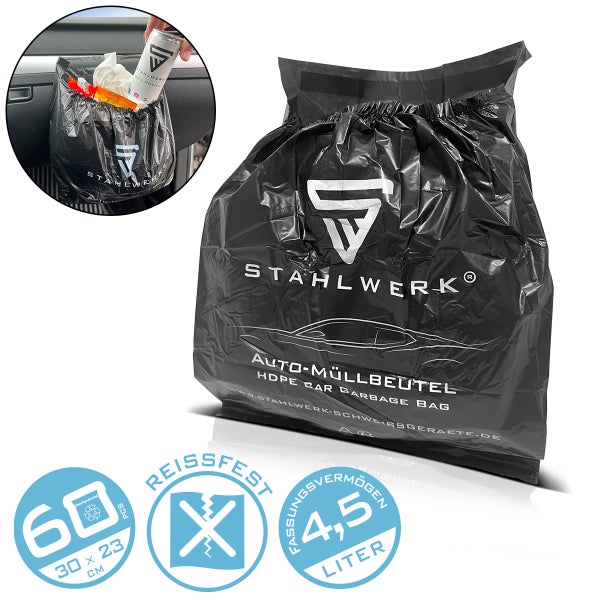 Automüllbeutel 60 Stück 4,5 Liter 23 x 30 cm extra starke Abfallbeutel