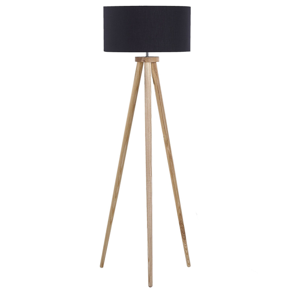 Stehlampe NITRA Eichenholz Schwarz