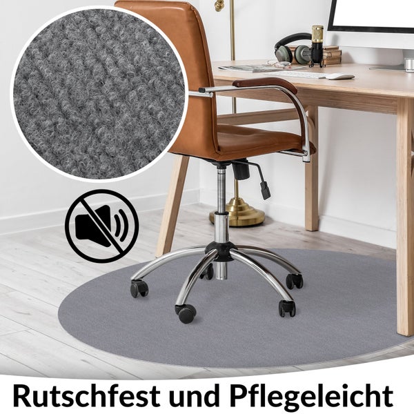 Bodenschutzmatte NEMESIS selbsthaftend für Hartboden Creme Rund: 150cm