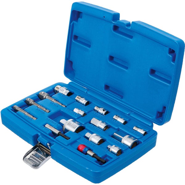 Steckschlüssel-Set im blauen Kunststoffkoffer