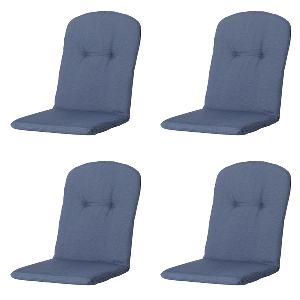 Stuhlauflage Stapelstuhl, Panama, Saphirblau - Ca. 96x45 cm - 4er-Set