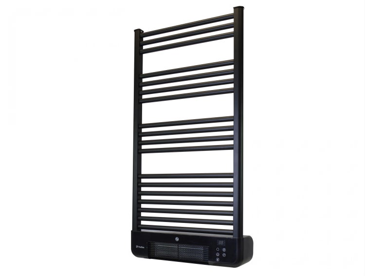 Schwarzer Handtuchwärmer mit Heizfunktion