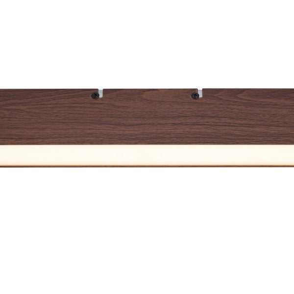 Moderne LED Pendelleuchte mit Holzoptik und integriertem Leuchtband