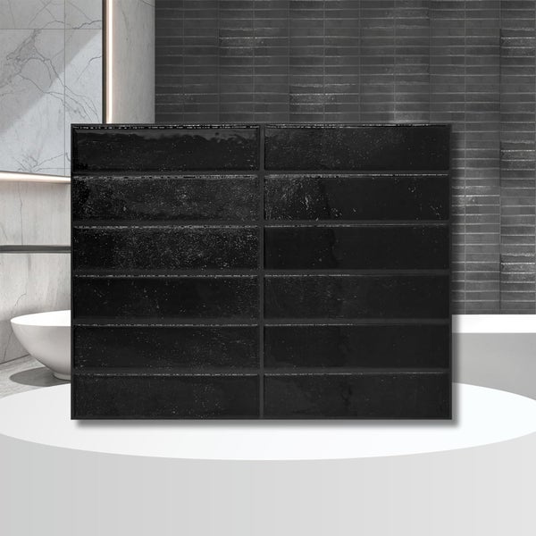 3D Wandpaneel aus Kunststoff in Steinoptik Schwarz – selbstklebend, wasserdicht, 23 × 29 cm (0,065 m²) – Modell YJC0262