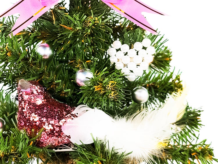 LAALU Geschmückter künstlicher Weihnachtsbaum mit 13 Ornamenten TINY 2 im Topf 25 cm