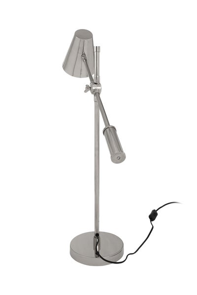 Minimalistische Tischlampe Silber, Tischleuchte modern | Wohnzimmer Esszimmer Leuchte