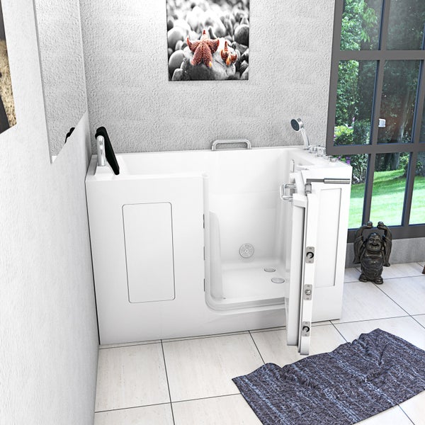 Sitzwanne Whirlpool Badewanne mit Tür S07WP-A-R 140x76cm
