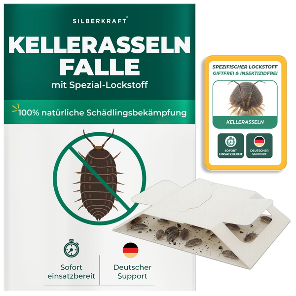 Silberkraft Kellerasseln Falle mit Spezial Lockstoff zur natürlichen Schädlingsbekämpfung ohne Gift und Insektizide sofort einsatzbereit.