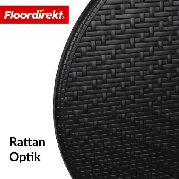 Detailansicht einer schwarzen Rattan-Optik Oberfläche