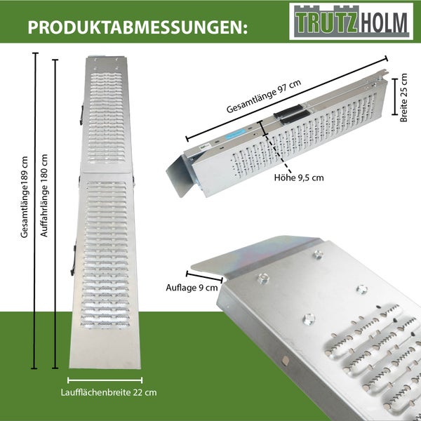 Trutzholm Laderampe mit Produktabmessungen