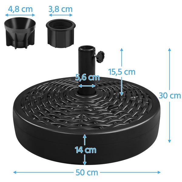Schirmständer mit den Maßen 50 x 30 cm und Adapter