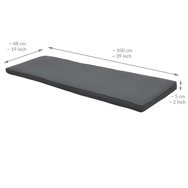 Beautissu Loft BK Bankauflage 100x48x5cm Graphitgrau