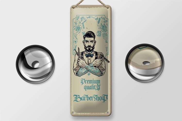 Blechschild Spruch Barbershop Premium quality 10x27cm Dekoration