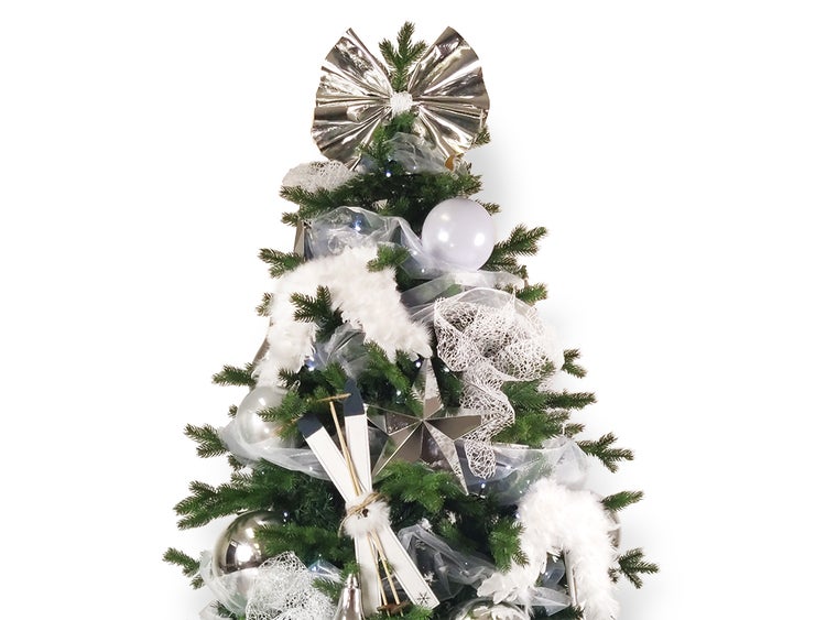 LAALU Set von Weihnachtsschmuck 118 Stück in einer Box SNOW DECORATIONS für Weihnachtsbaum 300-600 cm
