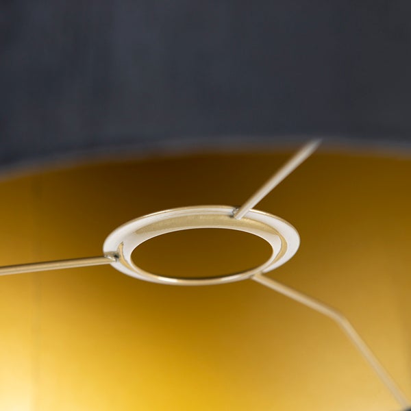 Lampenschirm velours 25/25/25 schwarz/gold