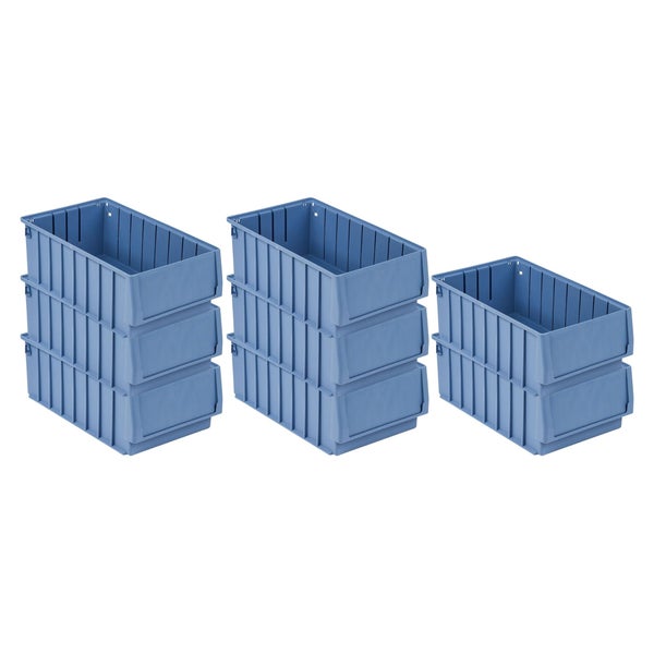 PROREGAL SuperSparSet 8 x Regalkasten 400 BH Mit Etikett und Schutzhaube HxBxT 14 x 23,4 x 40 cm 9,9 Liter Sichtlagerkasten Sortimentskasten