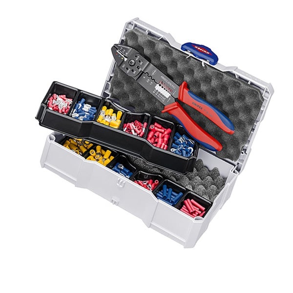 KNIPEX Aderendhülsenzange mit Aderendhülsen-Sortiment im Koffer