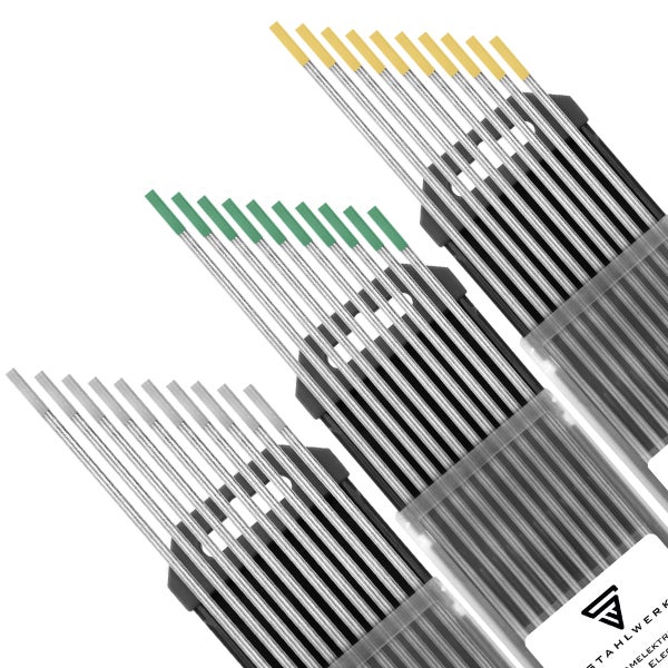 Schweißelektroden in transparenter Verpackung mit farbigen Markierungen