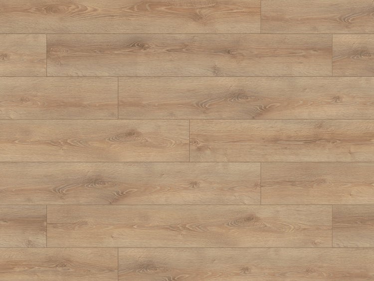 Laminatboden in Eichenoptik mit natürlicher Holzmaserung als Bodenbelag für Wohnbereiche