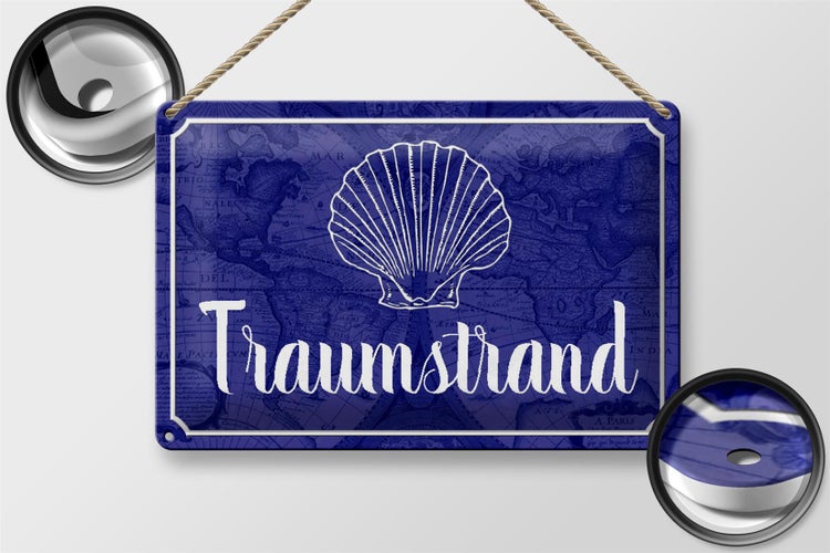 Blechschild Spruch 30x20cm Traumstrand Meer Urlaub