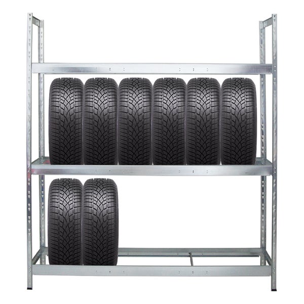 PROREGAL Reifenregal Tiger XL HxBxT 200 x 180 x 45 cm bis zu 21 Reifen auf 3 Ebenen Verzinkt