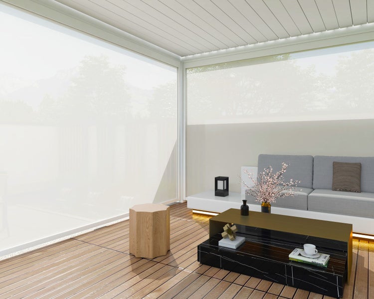 Weide Sonnenrollo für Weide Pergola 3,6 M in Weiss
