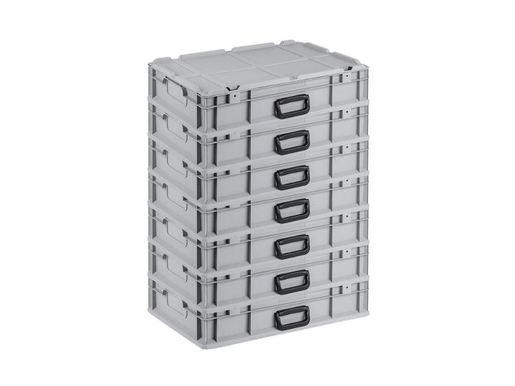 PROREGAL SuperSparSet 7 x Eurobox NextGen Portable HxBxT 13,5 x 40 x 60 cm 23 Liter Eurobehälter Transportbox Transportbehälter Stapelbehälter