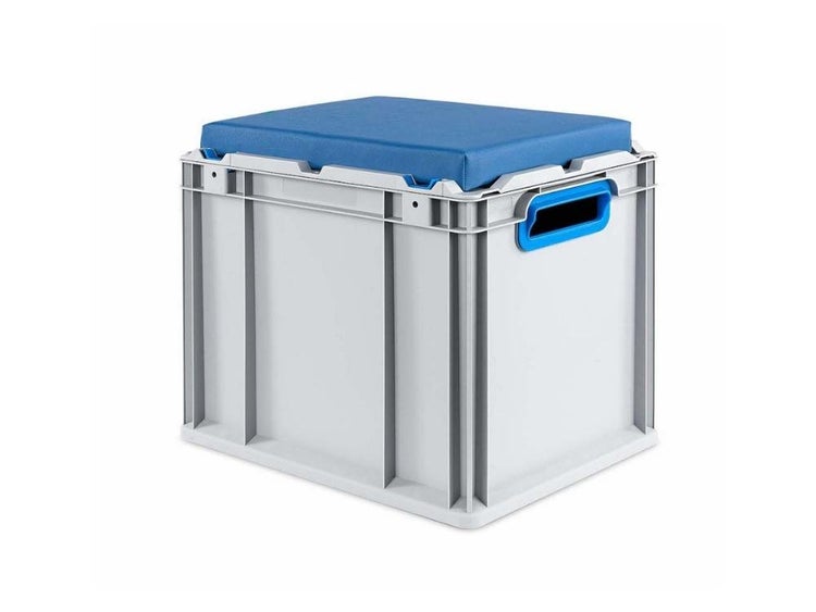 PROREGAL SparSet 4 x Eurobox NextGen Seat Box Blau HxBxT 36,5 x 30 x 40 cm 30 Liter Griffe Offen Eurobehälter Sitzbox Transportbox